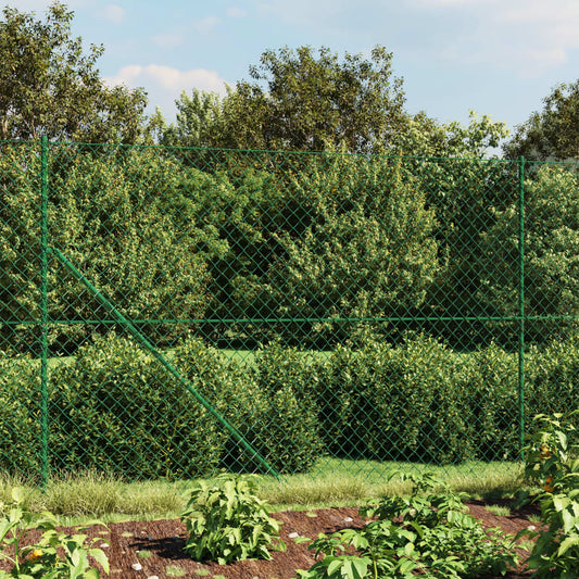 Berkfield Chain Link Fence with Flange Green 1.8x10 m