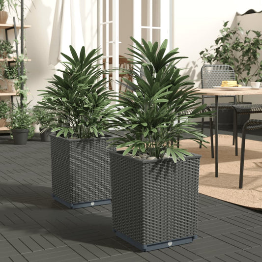 Berkfield Planters 2 pcs Black 30x30x37 cm Polypropylene