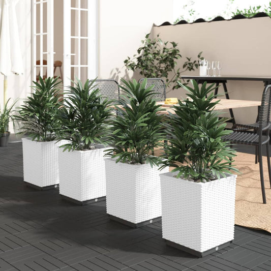Berkfield Planters 4 pcs White 30x30x37 cm Polypropylene