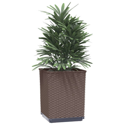 Berkfield Planters 4 pcs Brown 30x30x37 cm Polypropylene