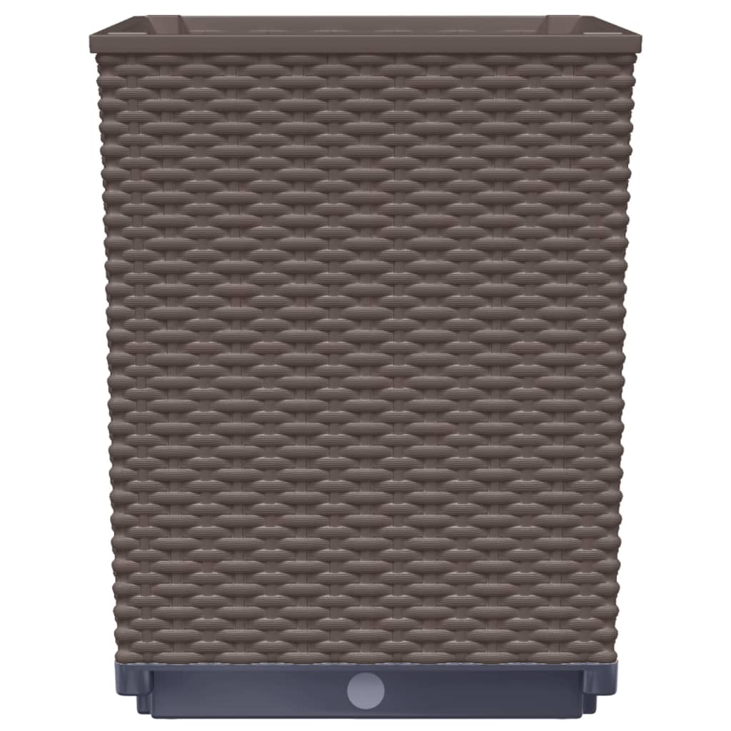 Berkfield Planters 4 pcs Brown 30x30x37 cm Polypropylene