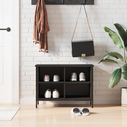 Berkfield Shoe Cabinet Black 69x35x50 cm Engineered Wood