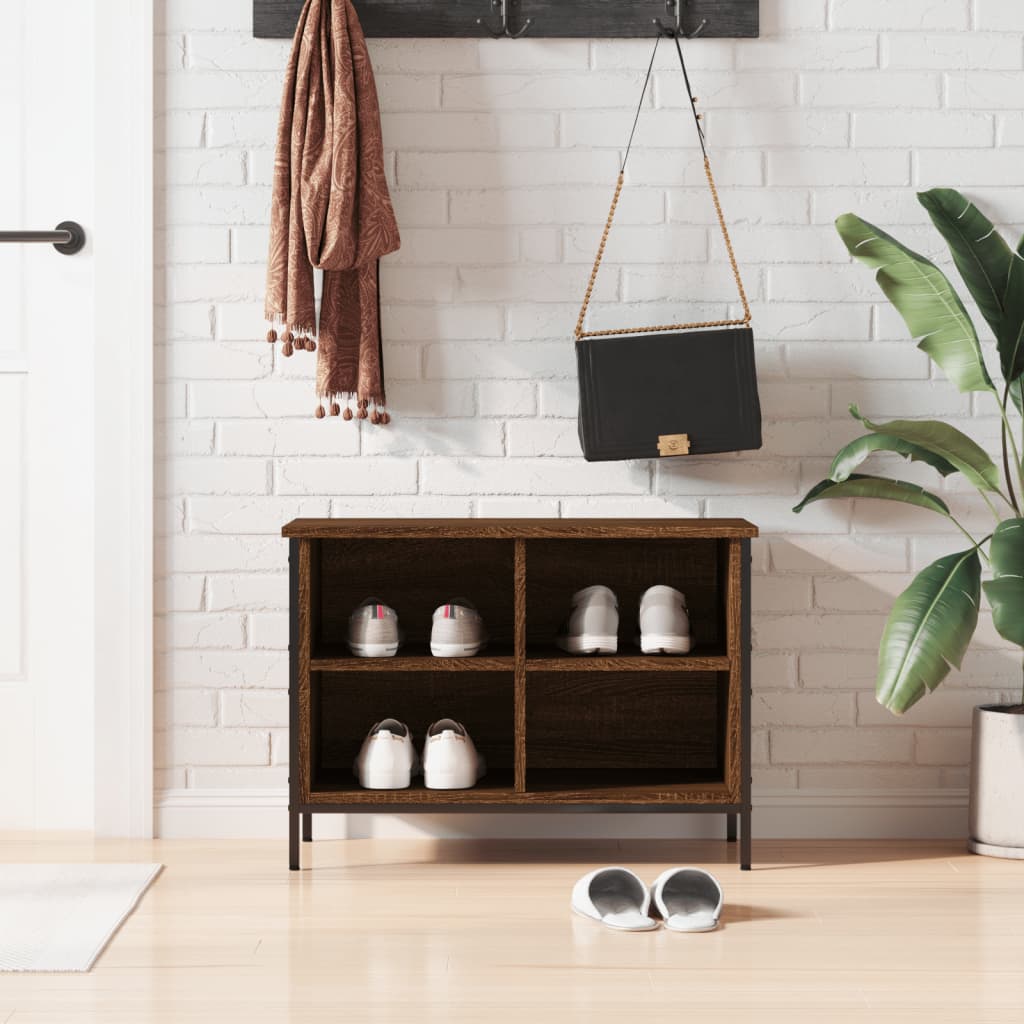 Berkfield Shoe Cabinet Brown Oak 69x35x50 cm Engineered Wood