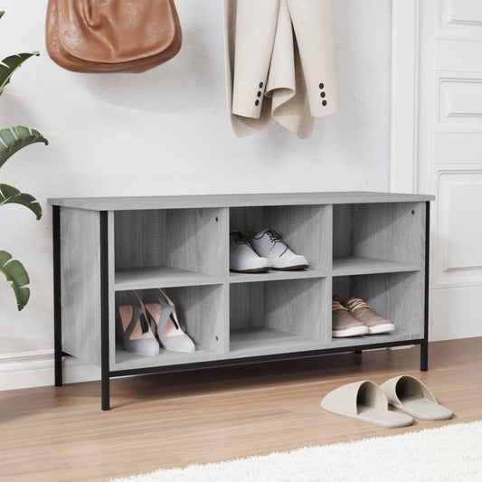 Berkfield Shoe Cabinet Grey Sonoma 100x35x50 cm Engineered Wood
