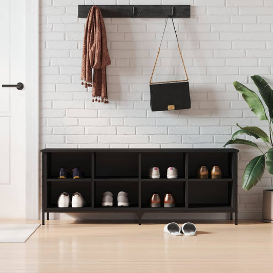 Berkfield Shoe Cabinet Black 131x35x50 cm Engineered Wood