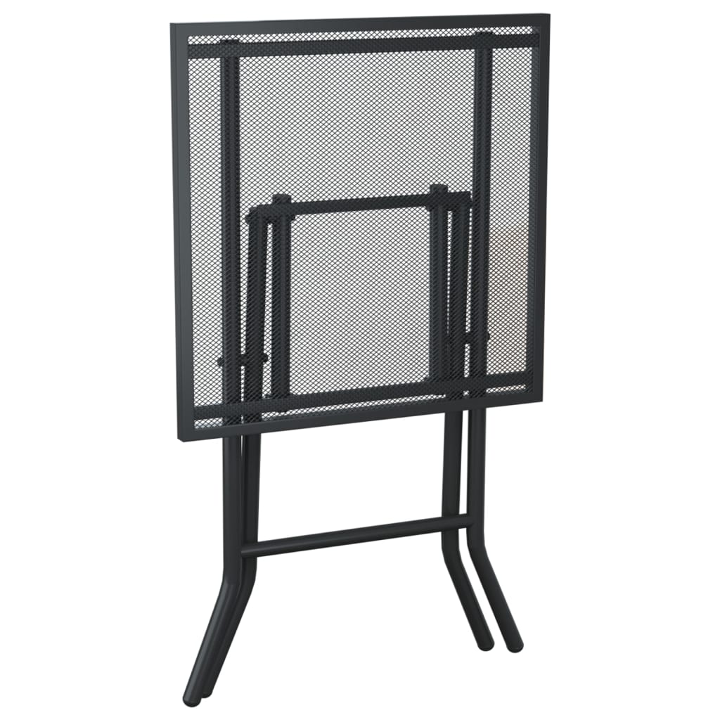 Berkfield Folding Garden Table Anthracite 50x50x72 cm Steel Mesh