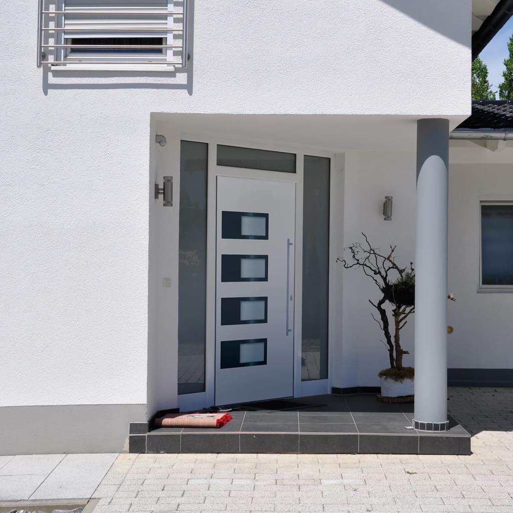 Berkfield Front Door White 100x200 cm Aluminium and PVC