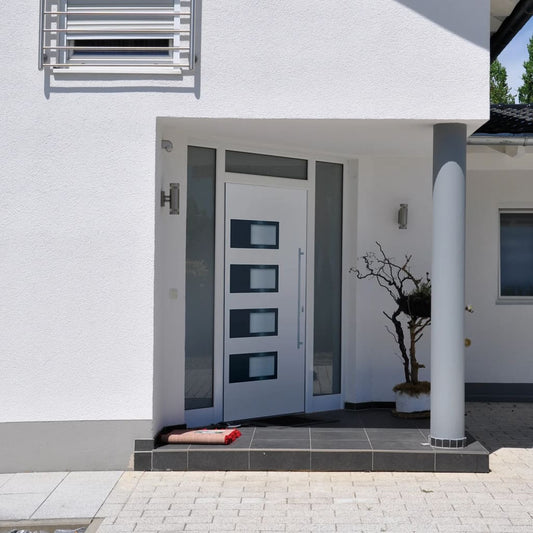 Berkfield Front Door White 100x200 cm Aluminium and PVC