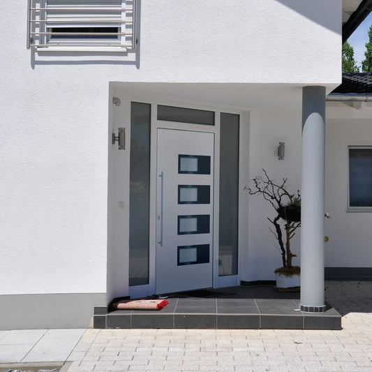 Berkfield Front Door White 100x210 cm Aluminium and PVC