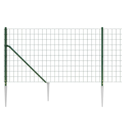 Berkfield Wire Mesh Fence with Spike Anchors Green 1x10 m
