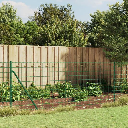 Berkfield Wire Mesh Fence with Spike Anchors Green 1x10 m