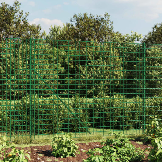 Berkfield Wire Mesh Fence with Spike Anchors Green 1.8x10 m