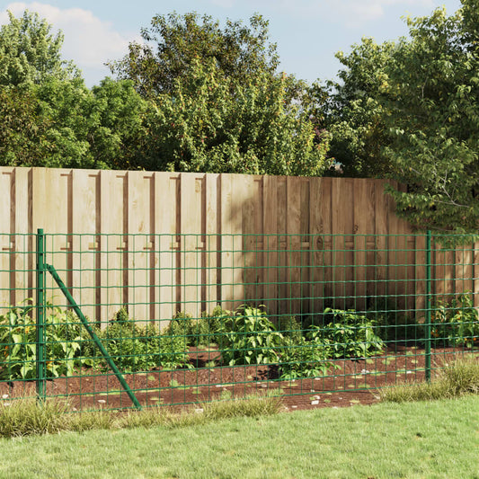Berkfield Wire Mesh Fence with Spike Anchors Green 0.8x25 m