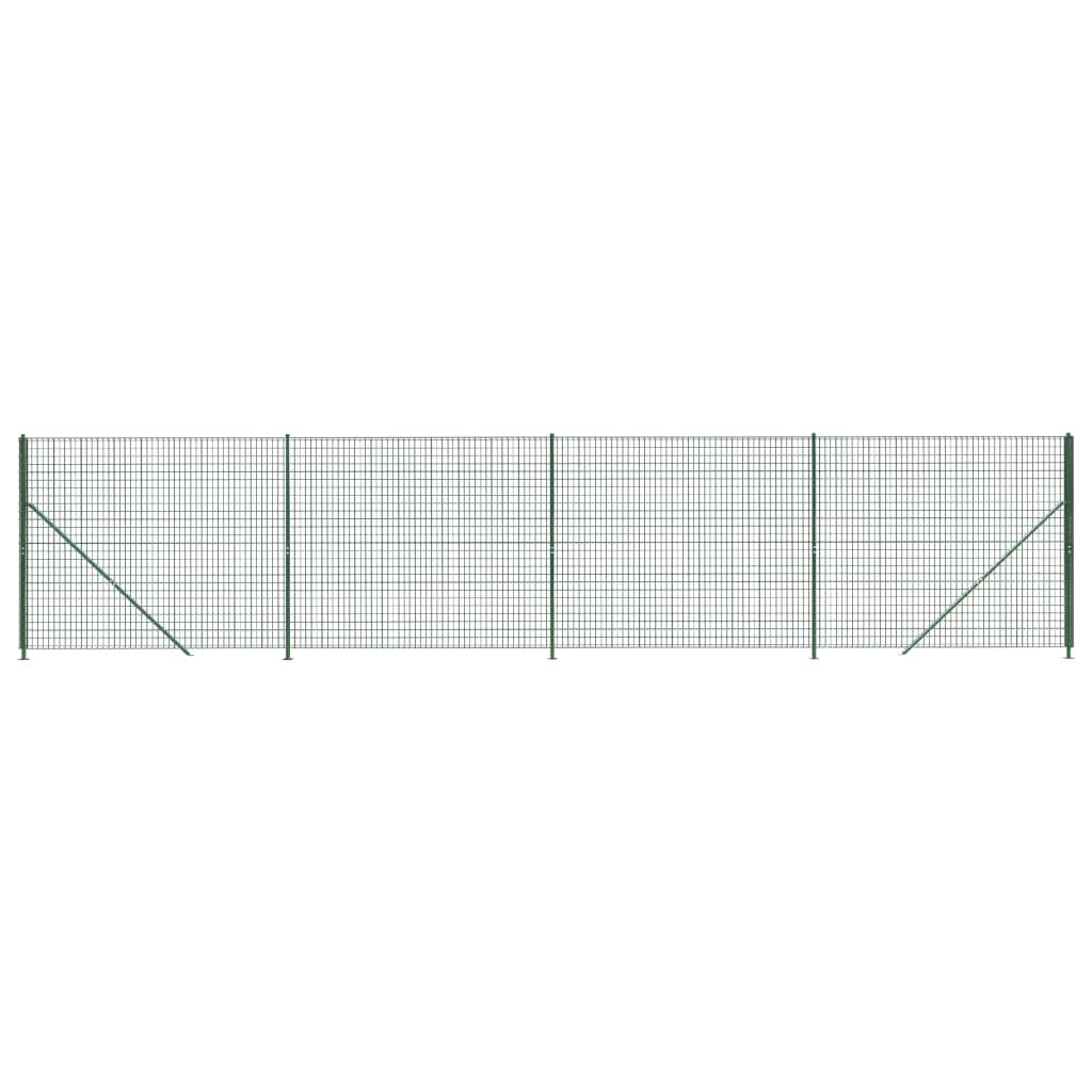 Berkfield Wire Mesh Fence with Flange Green 2.2x10 m