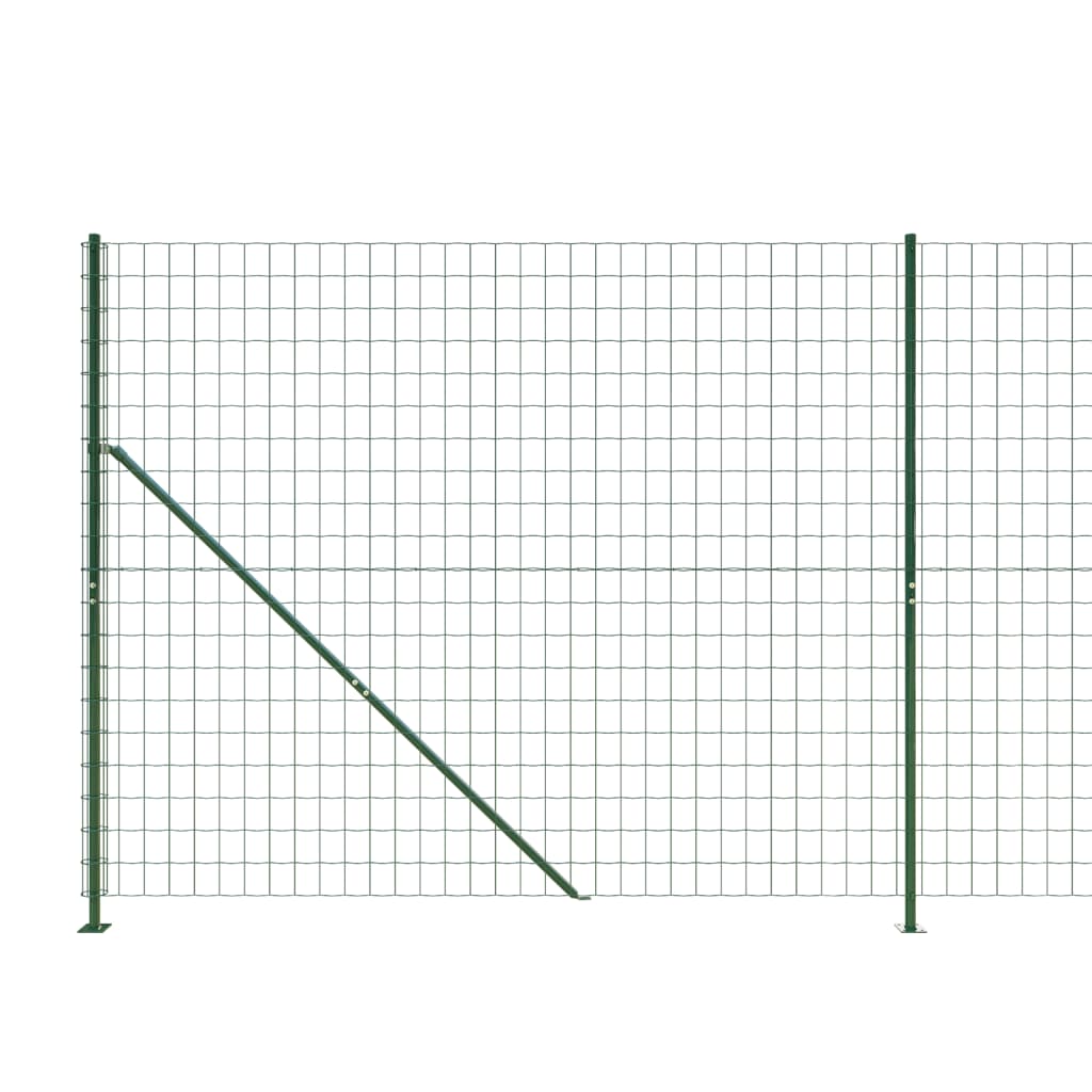 Berkfield Wire Mesh Fence with Flange Green 1.6x10 m