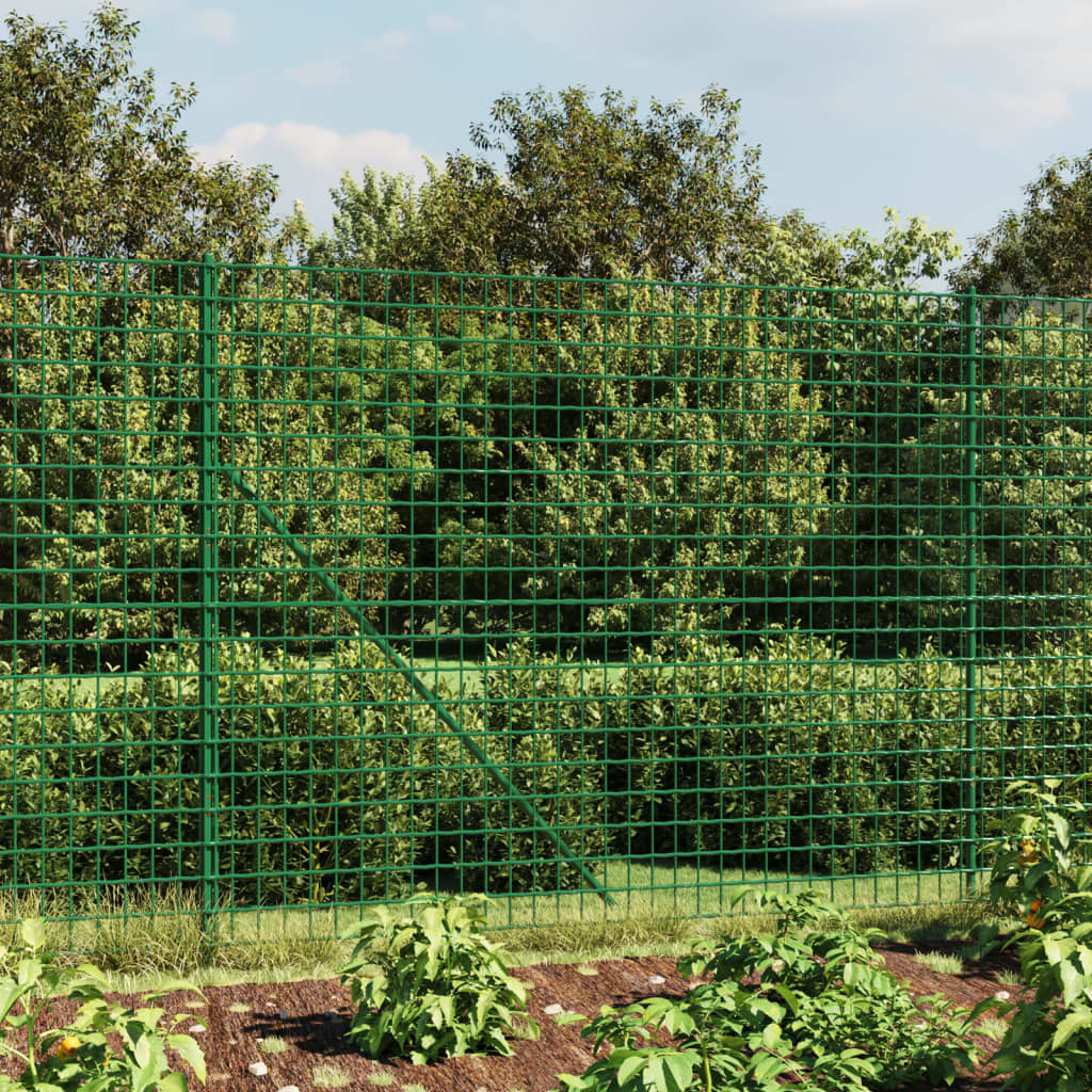 Berkfield Wire Mesh Fence with Flange Green 1.6x25 m