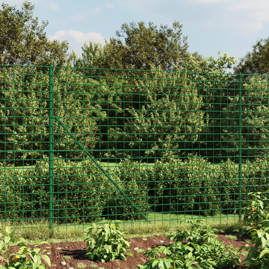 Berkfield Wire Mesh Fence with Flange Green 1.4x25 m