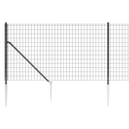 Berkfield Wire Mesh Fence with Spike Anchors Anthracite 1x10 m