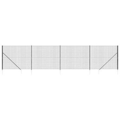 Berkfield Wire Mesh Fence with Spike Anchors Anthracite 1.4x10 m