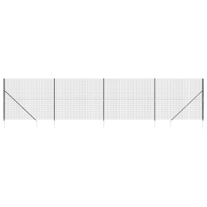 Berkfield Wire Mesh Fence with Spike Anchors Anthracite 1.6x10 m