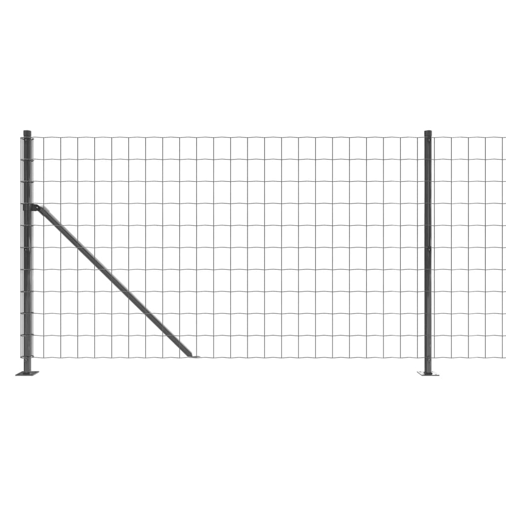 Berkfield Wire Mesh Fence with Flange Anthracite 0.8x25 m