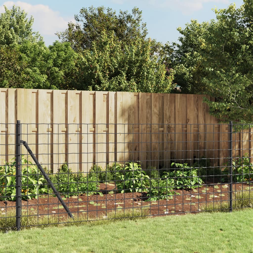 Berkfield Wire Mesh Fence with Flange Anthracite 1.1x25 m