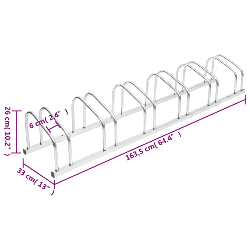 Berkfield Bike Rack for 6 Bikes Galvanised Steel
