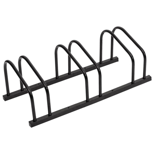 Berkfield Bike Rack for 3 Bikes Black Steel