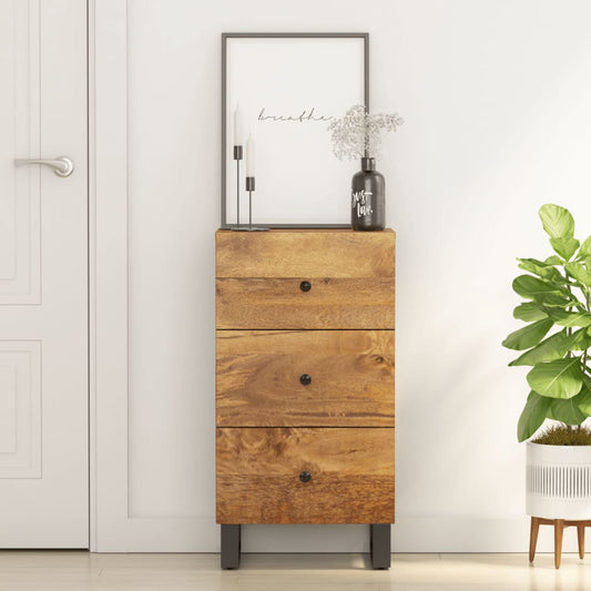Berkfield Sideboard with 3 Drawers 40x33.5x75 cm Solid Wood Mango