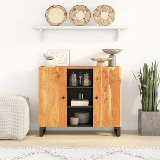 Berkfield Sideboard with 2 Doors 90x33x75 cm Solid Wood Acacia
