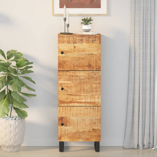 Berkfield Highboard with 3 Doors 40x33x110 cm Solid Wood Mango&Iron
