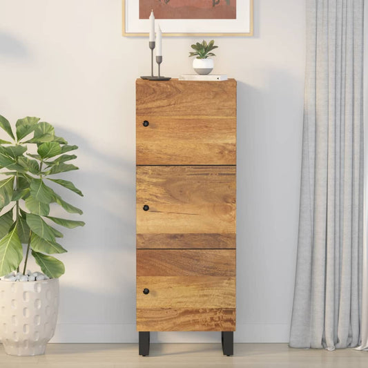 Berkfield Highboard with 3 Doors 40x33x110 cm Solid Wood Mango&Iron