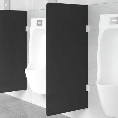 Berkfield Wall-mounted Urinal Privacy Screen Black 90x40 cm Tempered Glass