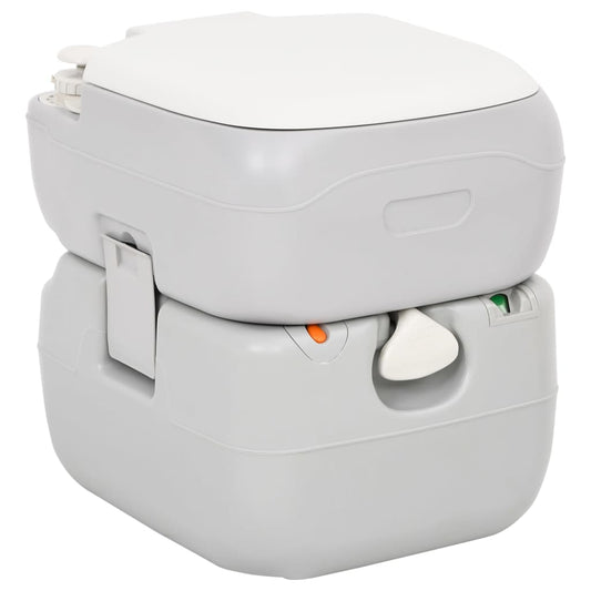 Berkfield Portable Camping Toilet Grey and White 22+12 L HDPE