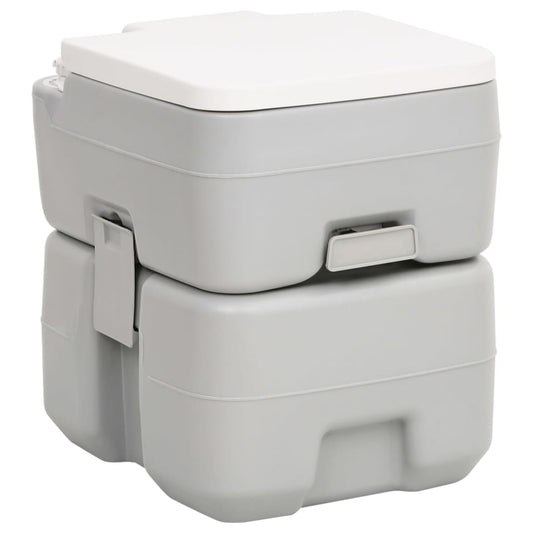 Berkfield Portable Camping Toilet Grey and White 20+10 L HDPE