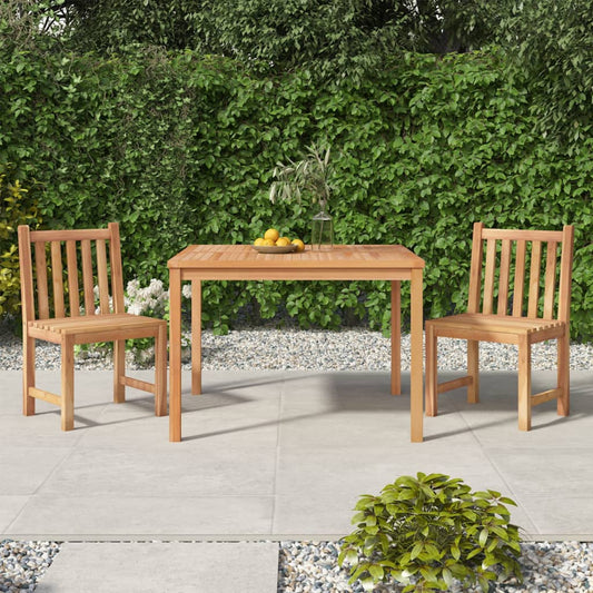 Berkfield 3 Piece Garden Dining Set Solid Wood Teak