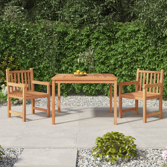 Berkfield 3 Piece Garden Dining Set Solid Wood Teak
