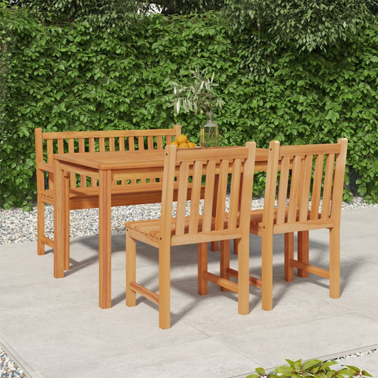 Berkfield 4 Piece Garden Dining Set Solid Wood Teak