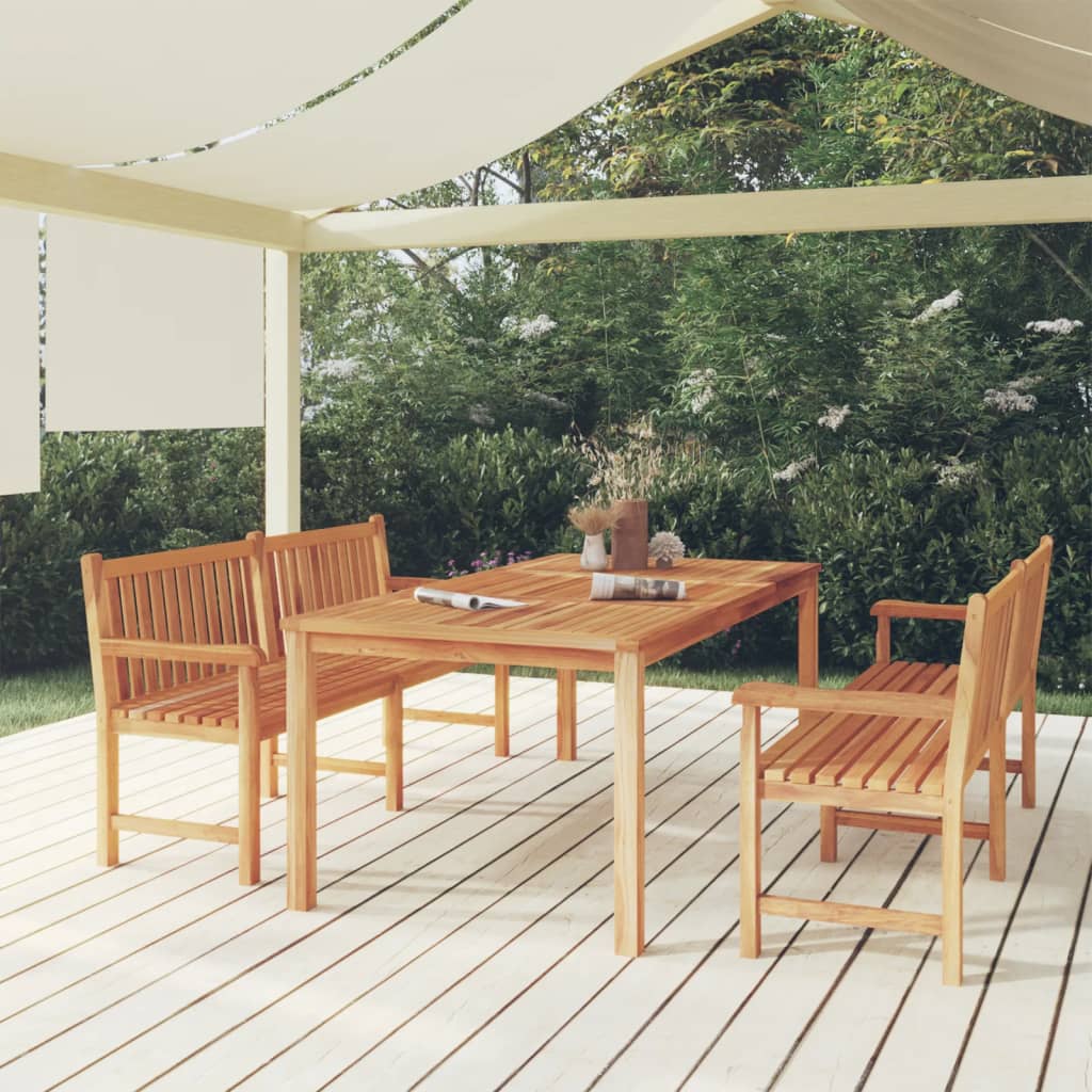 Berkfield 3 Piece Garden Dining Set Solid Wood Teak