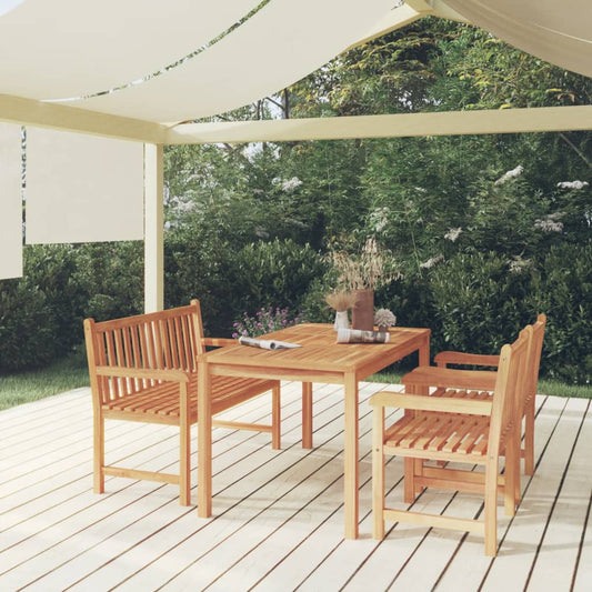 Berkfield 4 Piece Garden Dining Set Solid Wood Teak