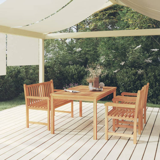 Berkfield 4 Piece Garden Dining Set Solid Wood Teak