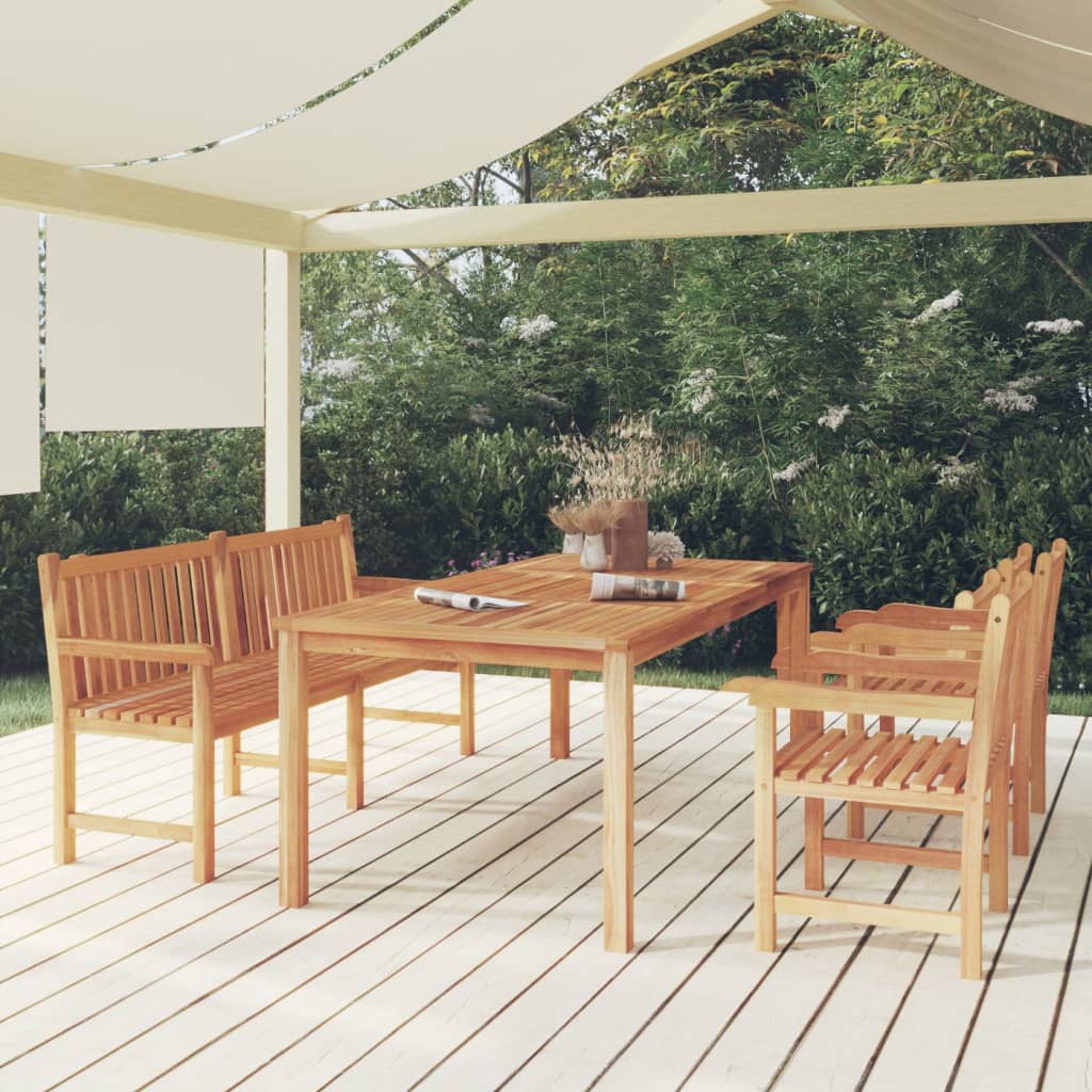 Berkfield 4 Piece Garden Dining Set Solid Wood Teak
