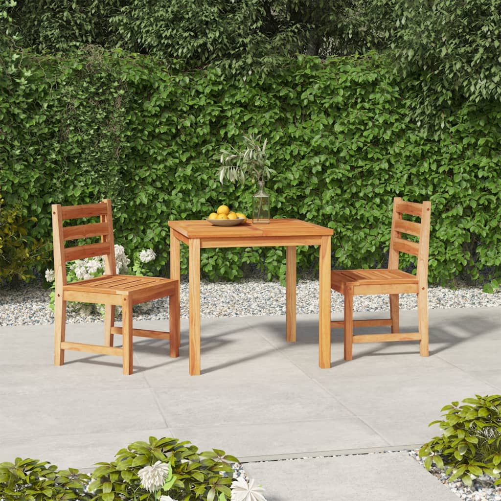 Berkfield 3 Piece Garden Dining Set Solid Wood Teak