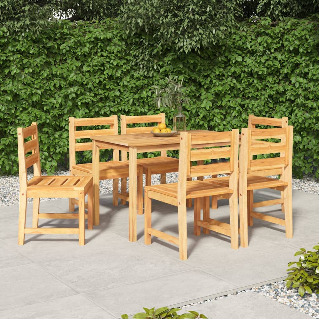 Berkfield 7 Piece Garden Dining Set Solid Wood Teak