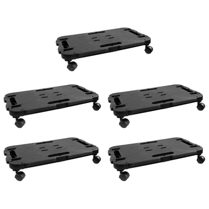 Berkfield Transport Trolleys 5 pcs Black Polypropylene 200 kg