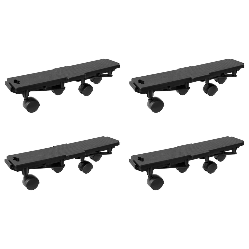 Berkfield Moving Dollies with 4 Wheels 4 pcs Black Polypropylene 170 kg