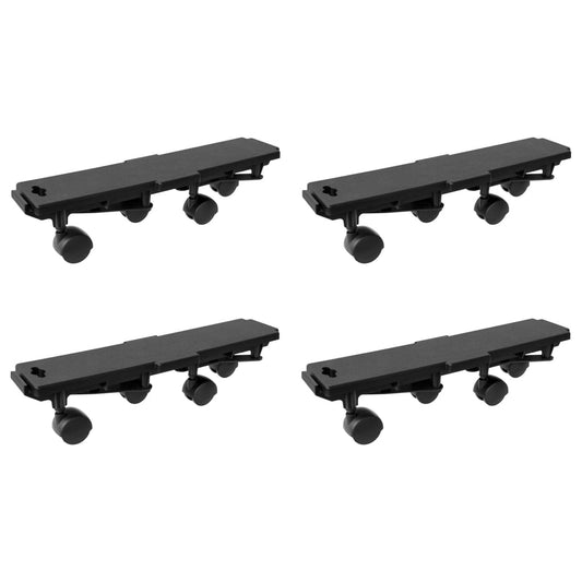 Berkfield Moving Dollies with 4 Wheels 4 pcs Black Polypropylene 170 kg