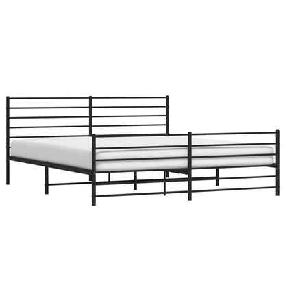 Berkfield Metal Bed Frame with Headboard and Footboard Black 180x200 cm 6FT Super King