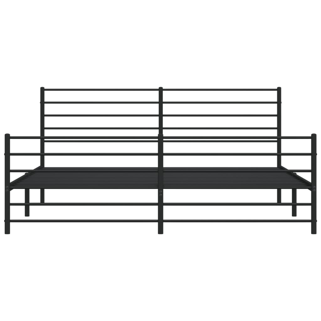 Berkfield Metal Bed Frame with Headboard and Footboard Black 180x200 cm 6FT Super King