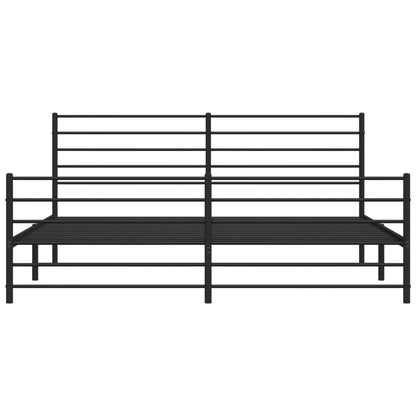 Berkfield Metal Bed Frame with Headboard and Footboard Black 180x200 cm 6FT Super King